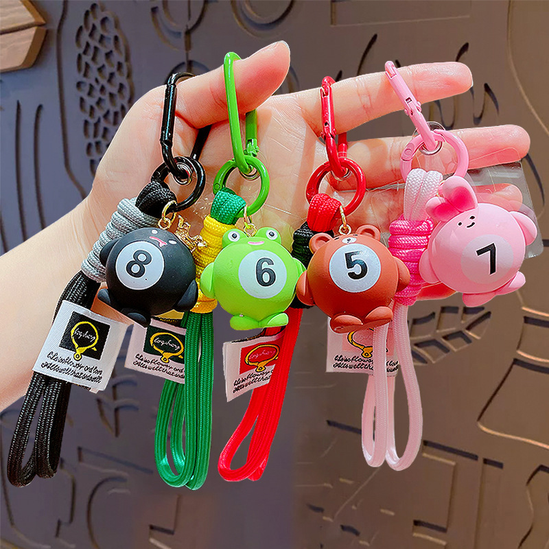 Cartoon Snooker Billiard Keychain Handbag Pendant - Image 3