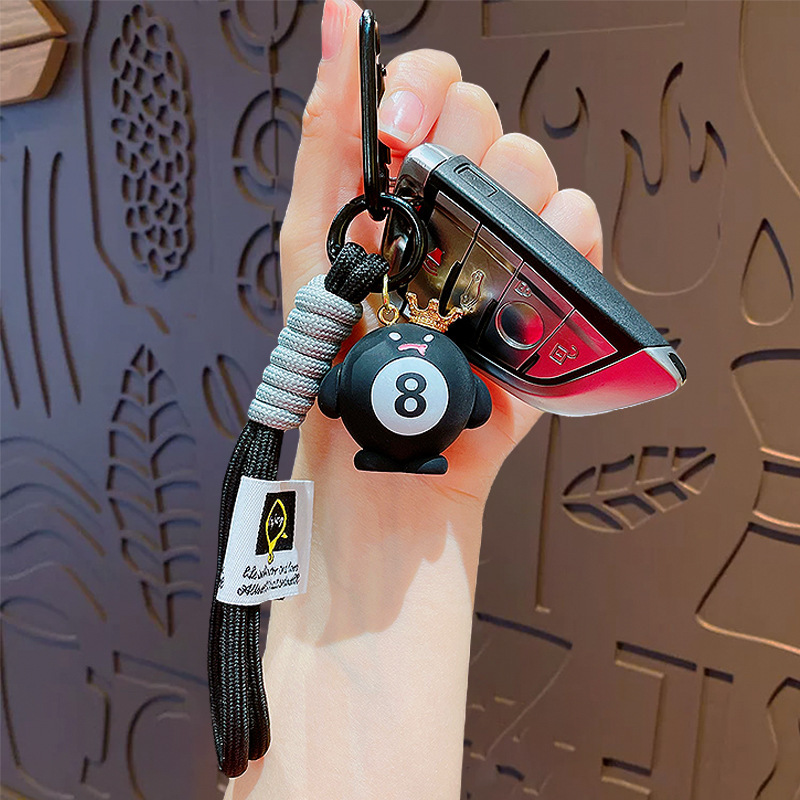 Cartoon Snooker Billiard Keychain Handbag Pendant